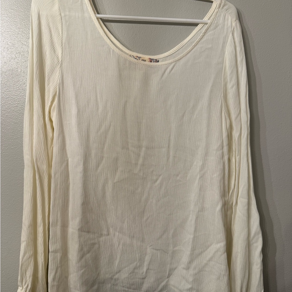 Pink Republic Cream Long Sleeve Blouse